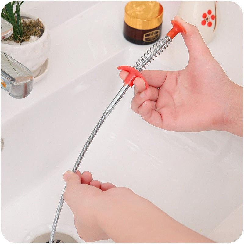 23.6 Inch Drain Snake Sink Drain Cleaner Remover Cleaning Tools
