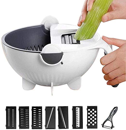 New 9 in 1 Multifunction Magic Rotate Vegetable Cutter